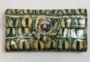 Vintage Paco Rabanne Crocodile-Embossed Leather Turn-Lock Wallet